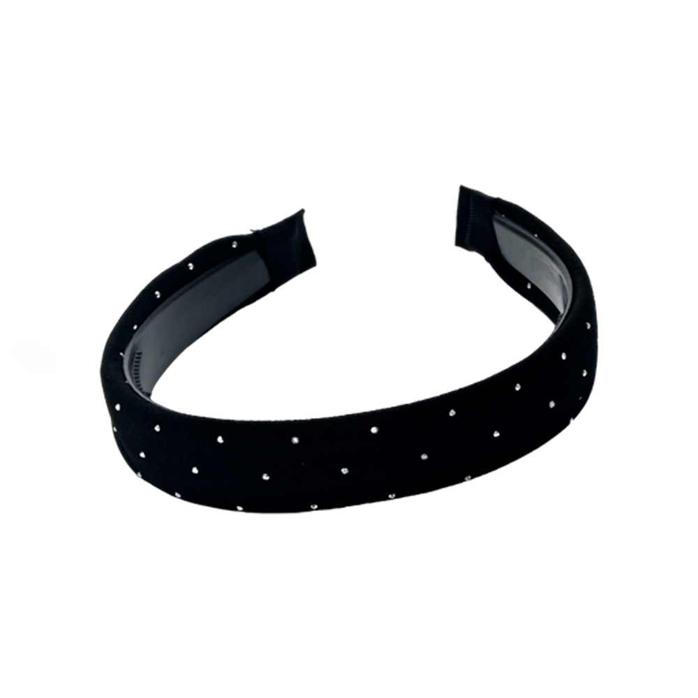 VINCHA C/ PUNTOS EN STRASS. RIGIDA. LISA
