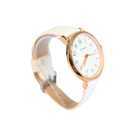 RELOJ MALLA CUERINA MARCA DORADA