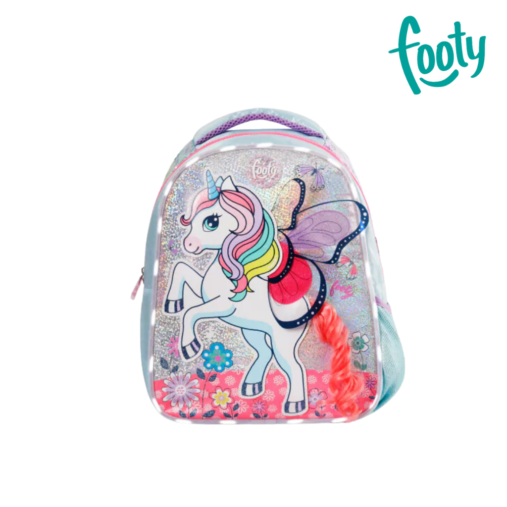 MOCHILA FOOTY UNICORNIO CON BRILLO
