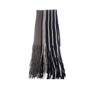 BUFANDA DE LANA RAYADA CON FLECOS 25CM X 190
