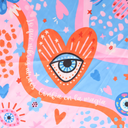PAÑUELO DE SEDA GOOD VIBES 50X50