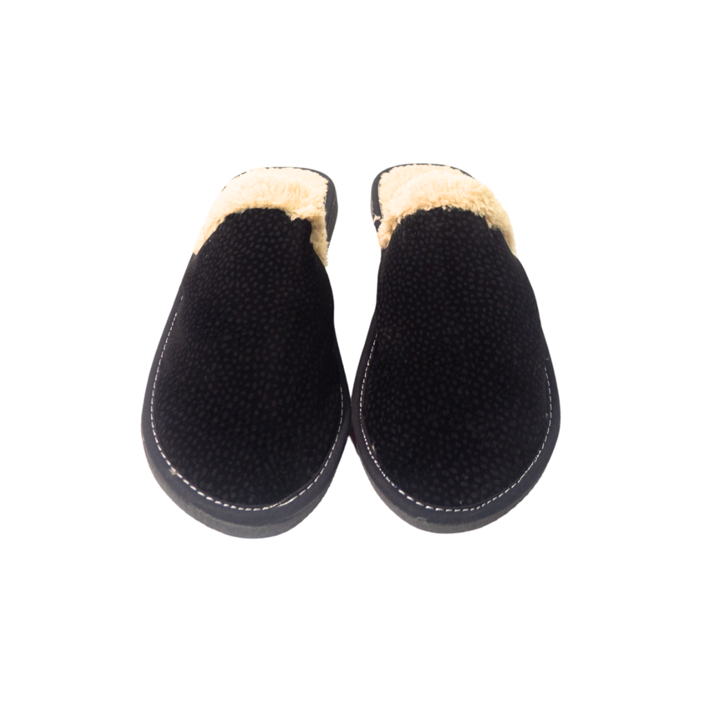 PANTUFLAS DE HOMBRE SIMIL CARPINCHO CON CORDERITO TALLE 43-44