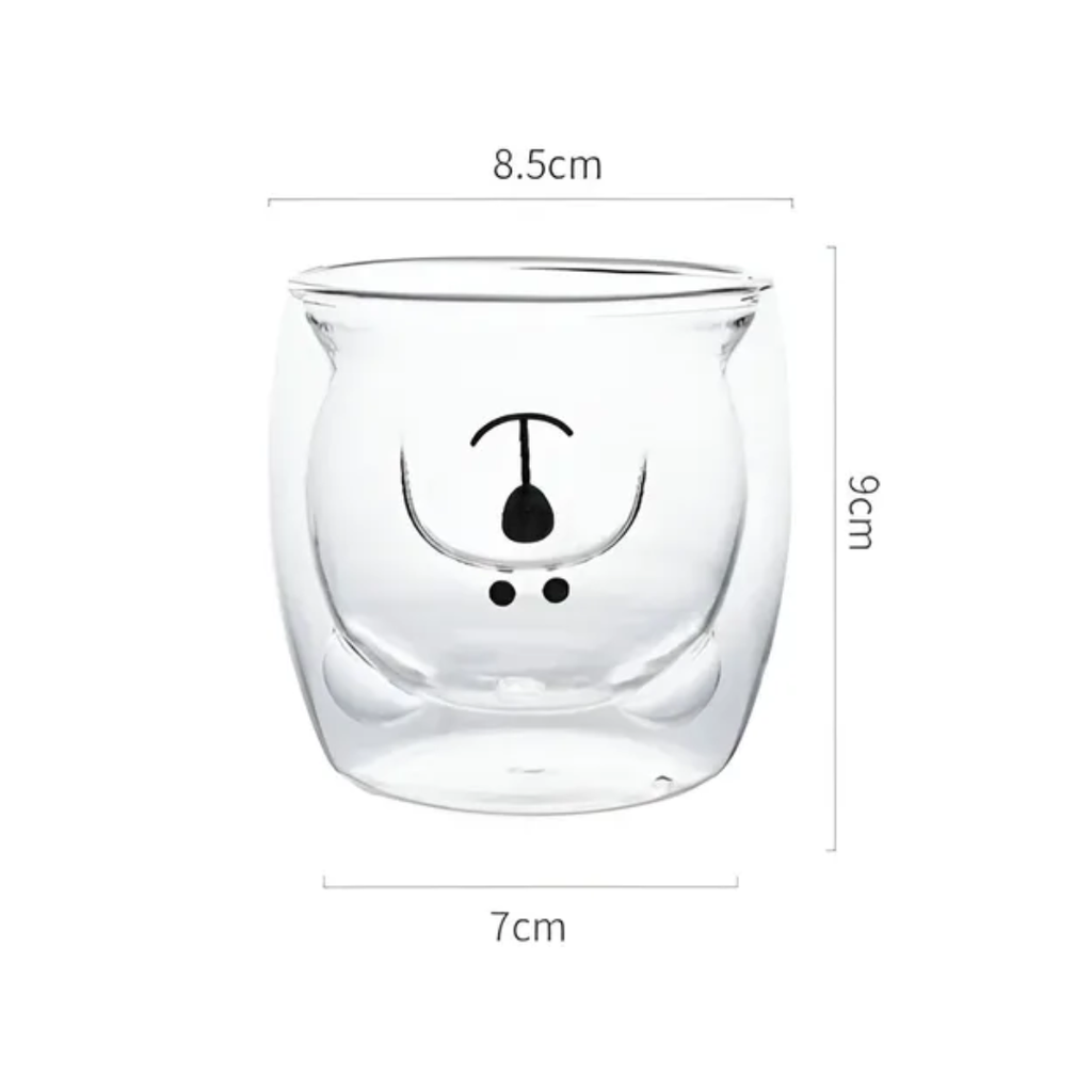 VASO DE VIDRIO DOBLE PARED CAFE OSITO 280ML