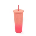 VASO BICOLOR CON TAPA Y SORBETE