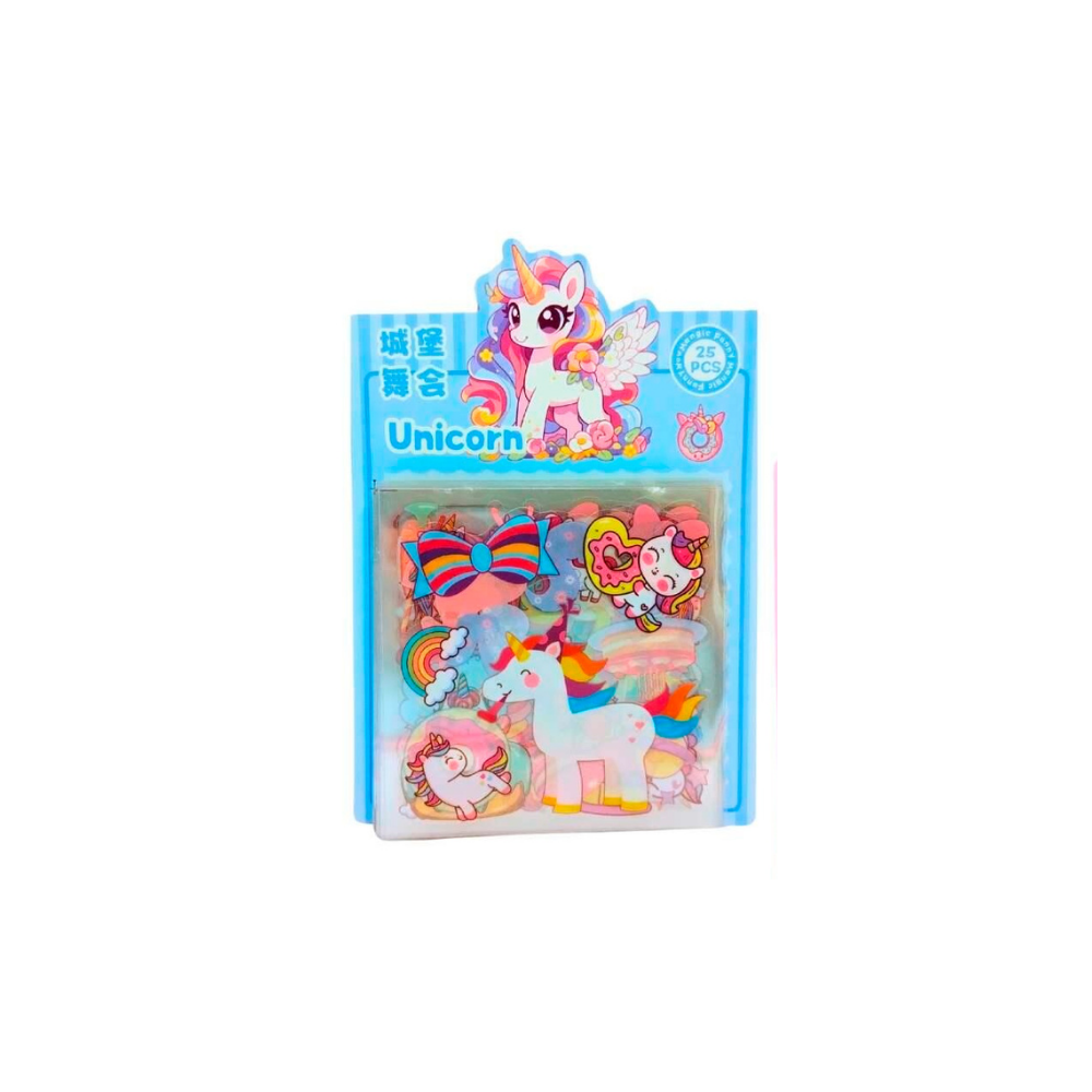 STICKER TRANSPARENTE UNICORNIO X25