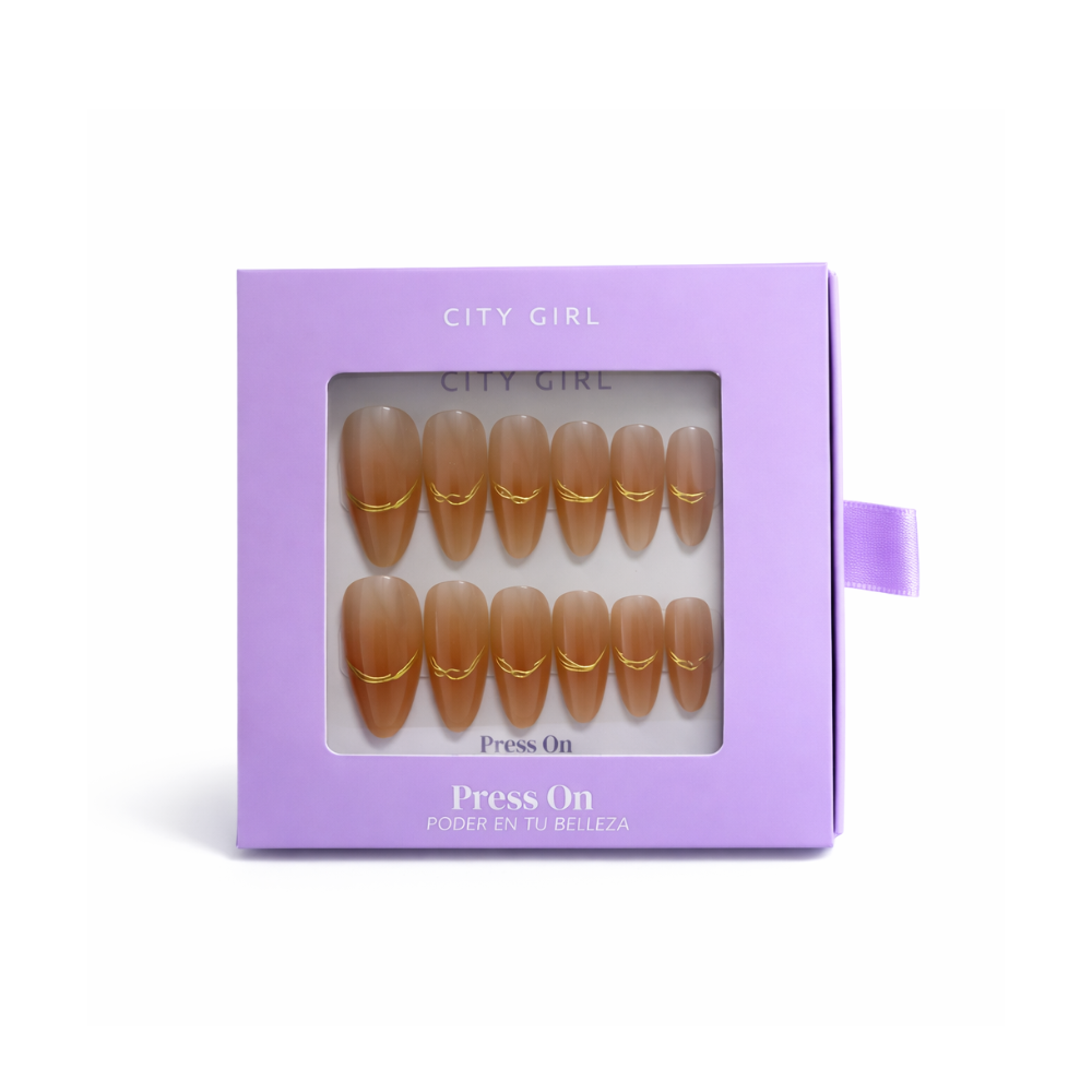 UÑAS PRESS ON ALMENDRA OJO DE GATO