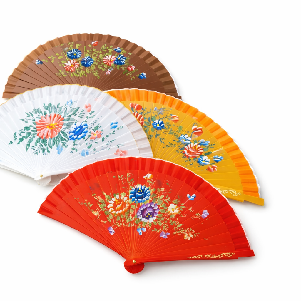 ABANICO PLASTICO ESTAMPA FLOREADA