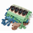 CHALINA ESTAMPA PLUMA Y BORLAS