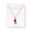 CADENA DIJE FLOR ACERO QUIRURGICO