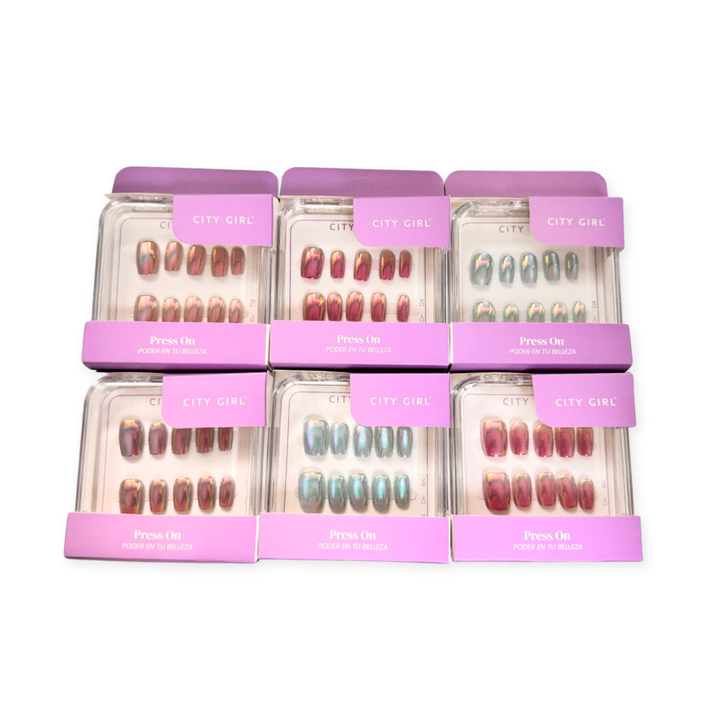 UÑAS PRESS ON CORTAS HOLOGRAFICA