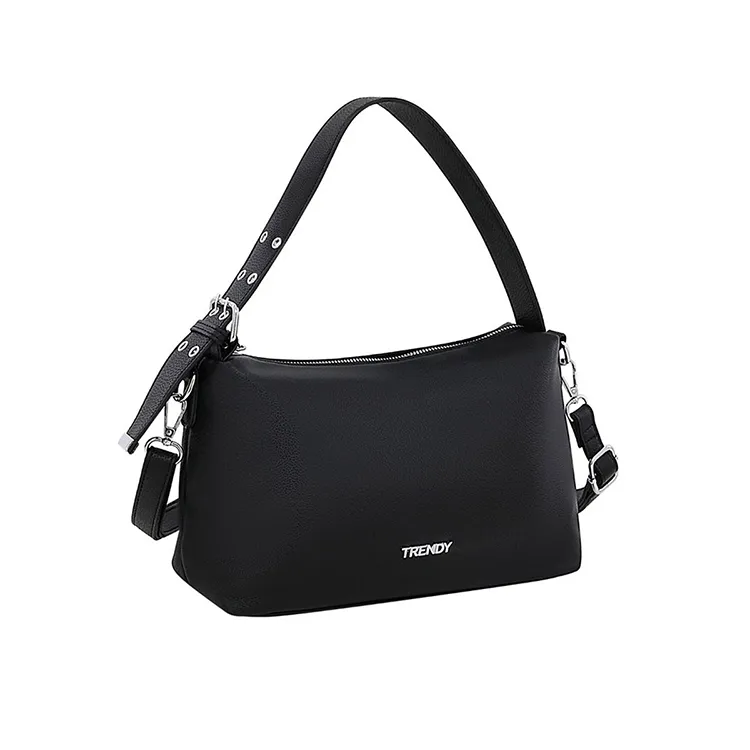 CARTERA COLOR LISO APLIQUE TRENDY