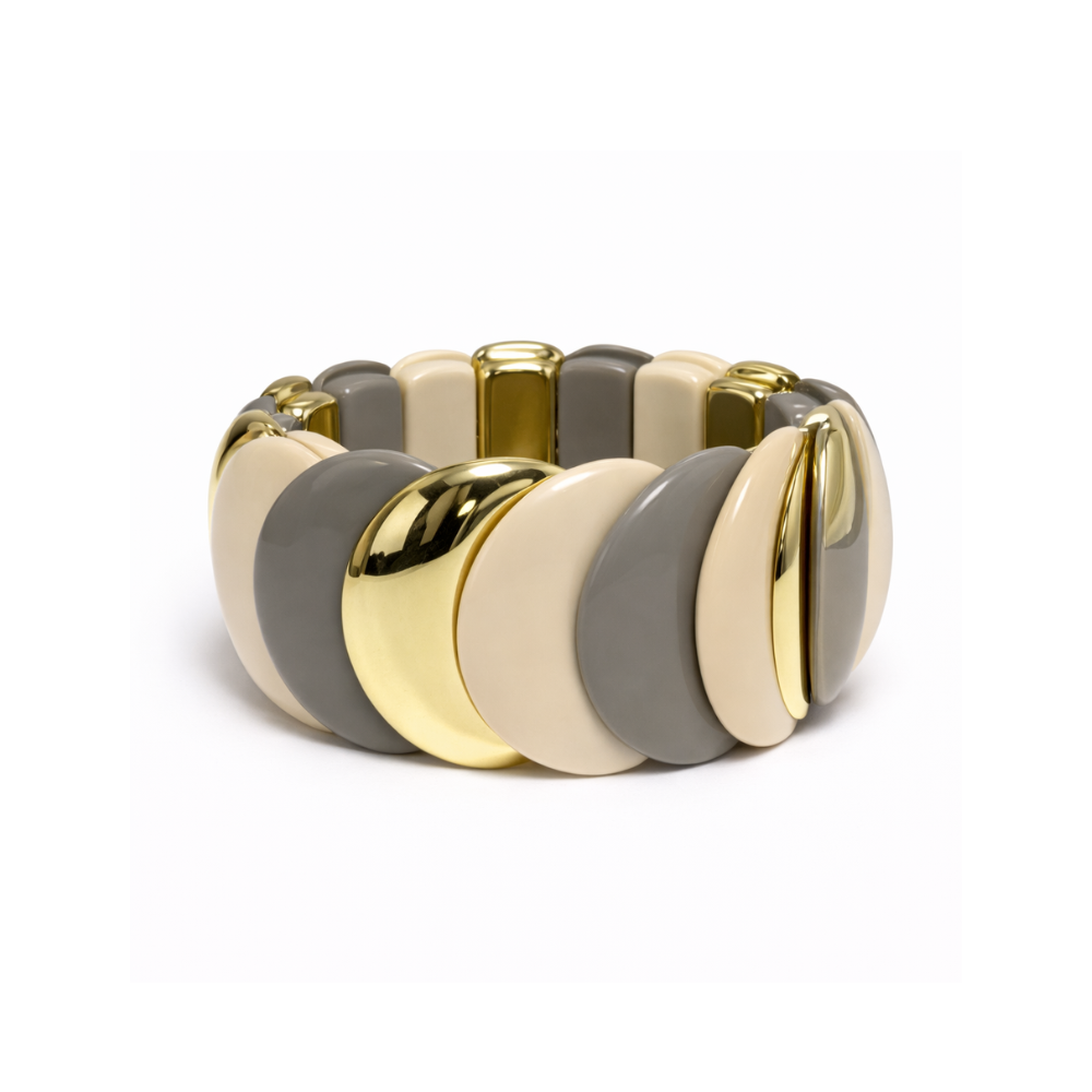 PULSERA REGULABLE BICOLOR OVALADA