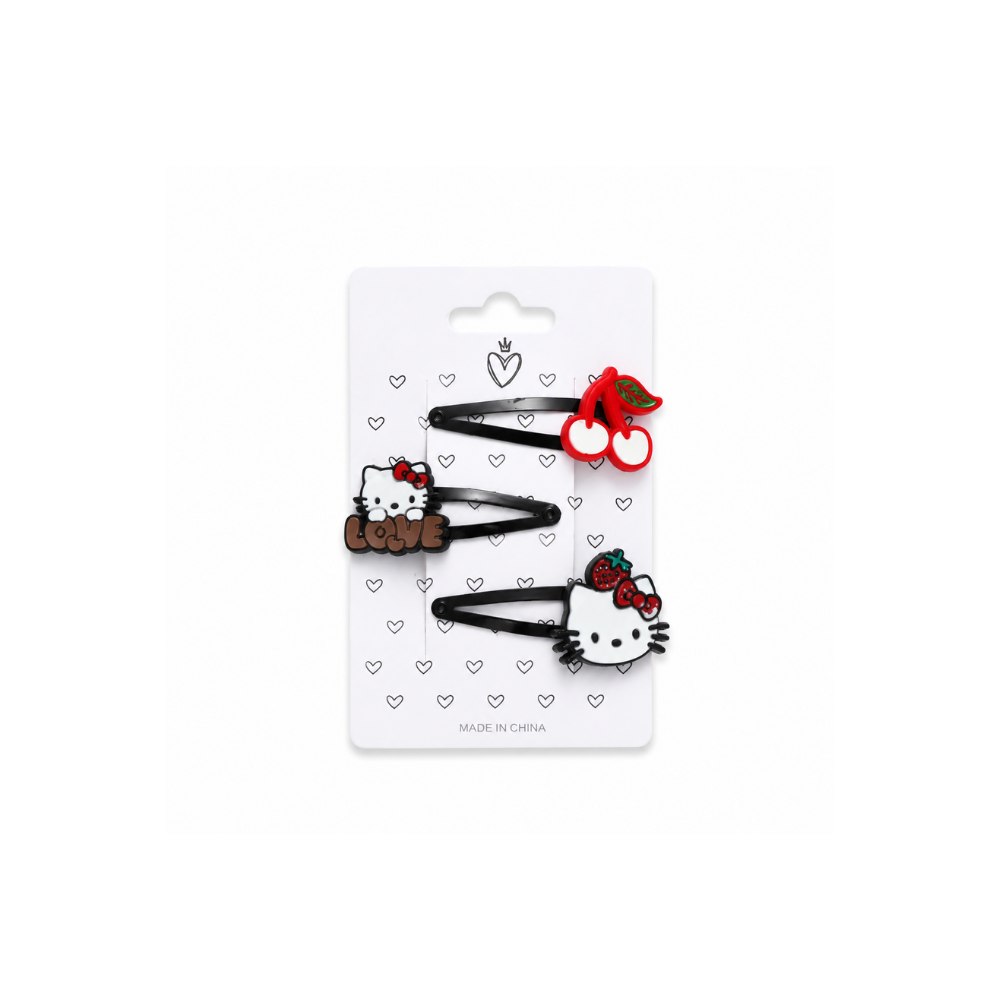 SET HEBILLAS TIC TAC X3 APLIQUE KITTY