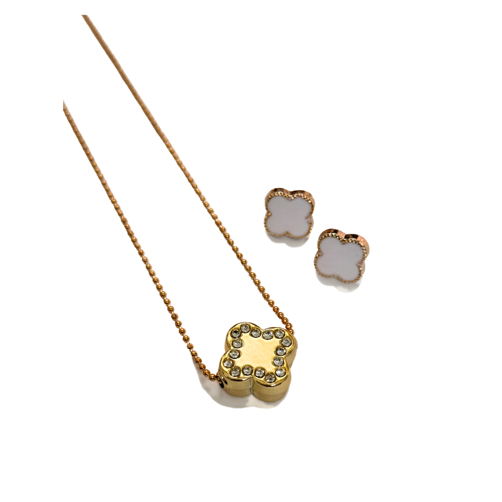 SET AROS + COLLAR TREBOL SKORA