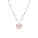 COLLAR ACERO BLANCO CON DIJE MARIPOSA GRANDE