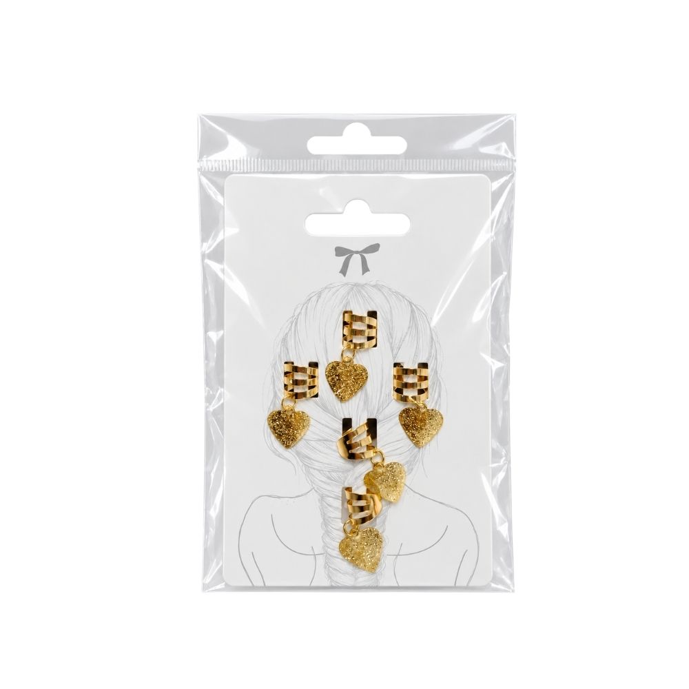 SET DE CUFFS PARA TRENZAS CORAZON