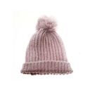 [36475] GORRO DAMA TEJIDO BICOLOR CON POMPON