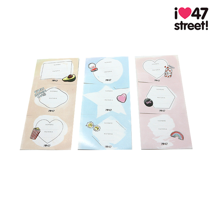 ETIQUETAS POR 9 UNIDADES 47 STREET