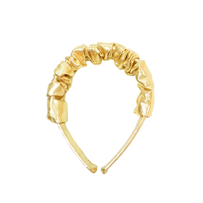 VINCHA COLOR LISO FRUNCIDA LAME