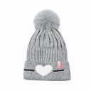 GORRO INFANTIL CON POMPON Y CORAZON