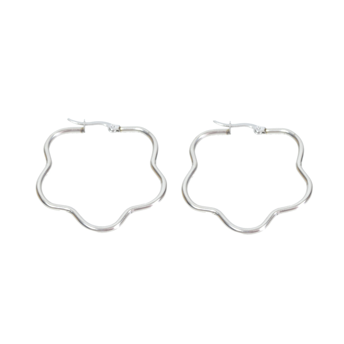 AROS ARGOLLA FLOR PLATEADOS
