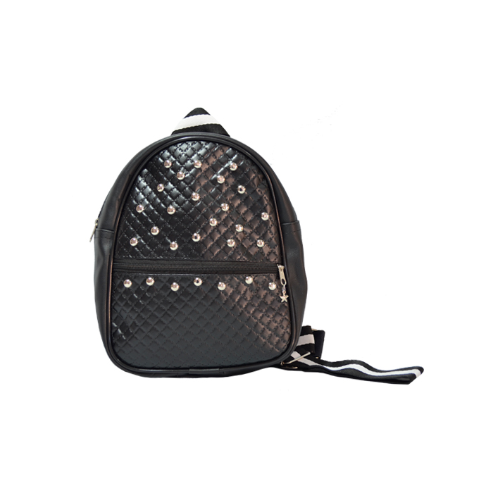 MOCHILA CON TACHAS Y CORREA SUBLIMADA.
