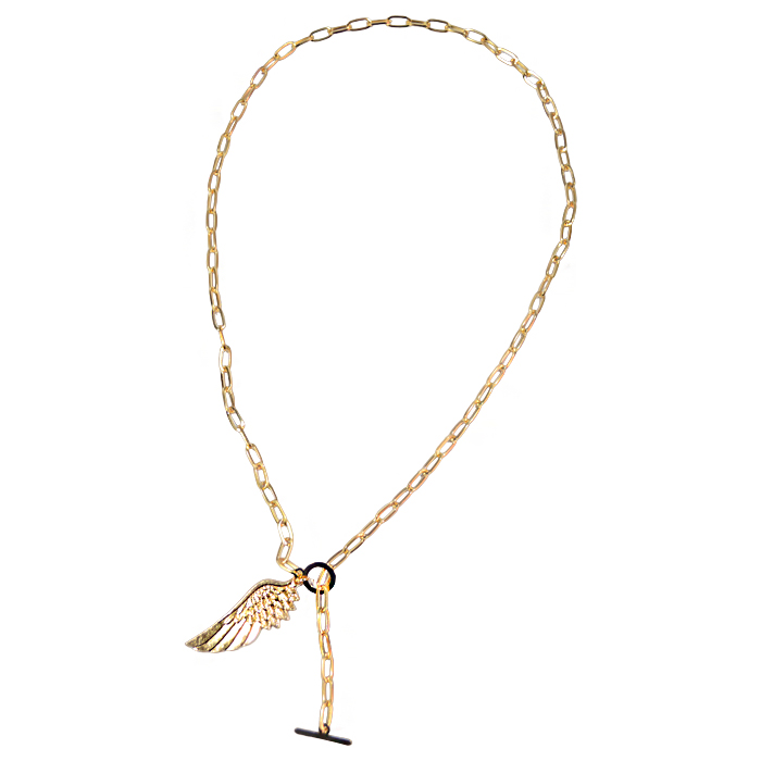 COLLAR DIJE DE ALA C/ CIERRE EN BARRA
