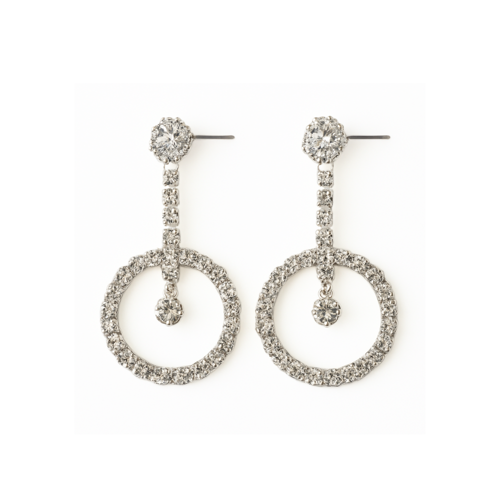 AROS CON PASANTE Y STRASS RENDONDOS