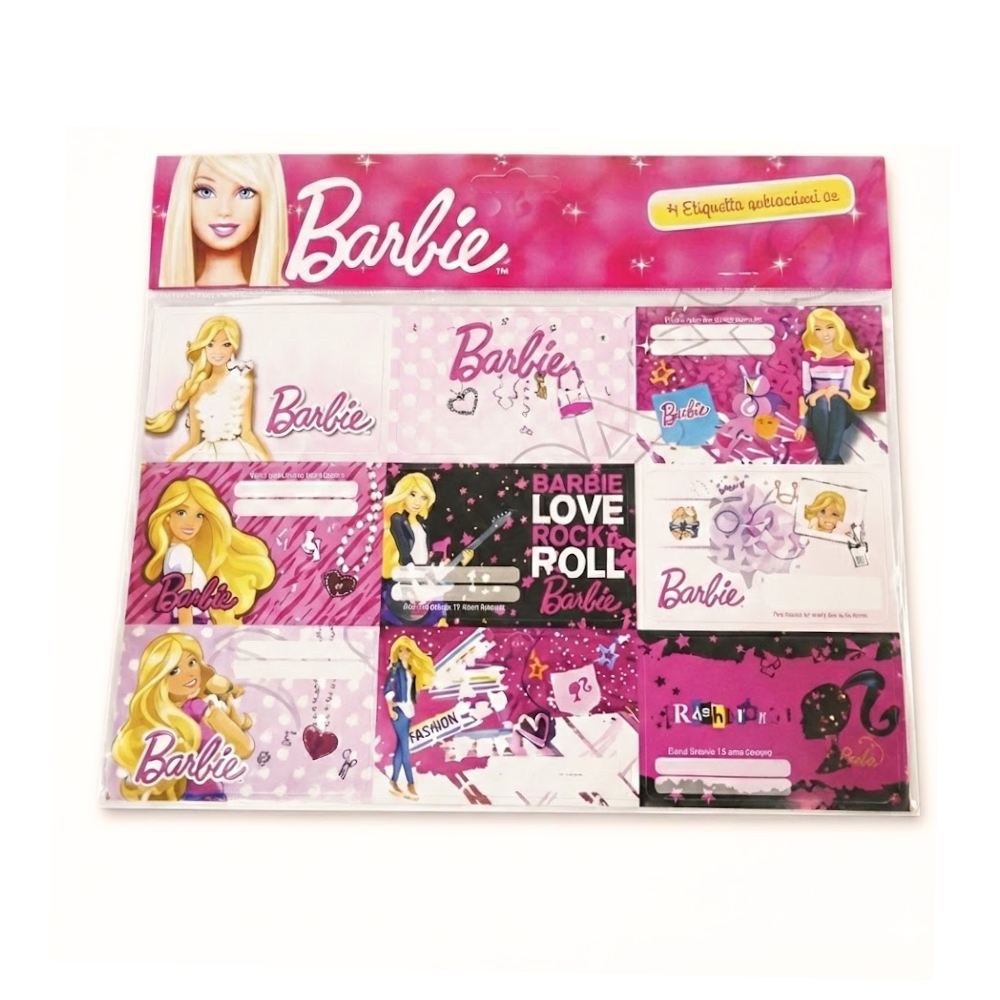 ETIQUETAS PARA CUADERNO BARBIE