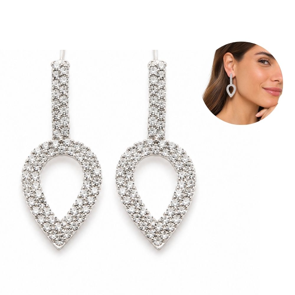 AROS COLGANTES C/ STRASS HOJAS PEQUEÑAS