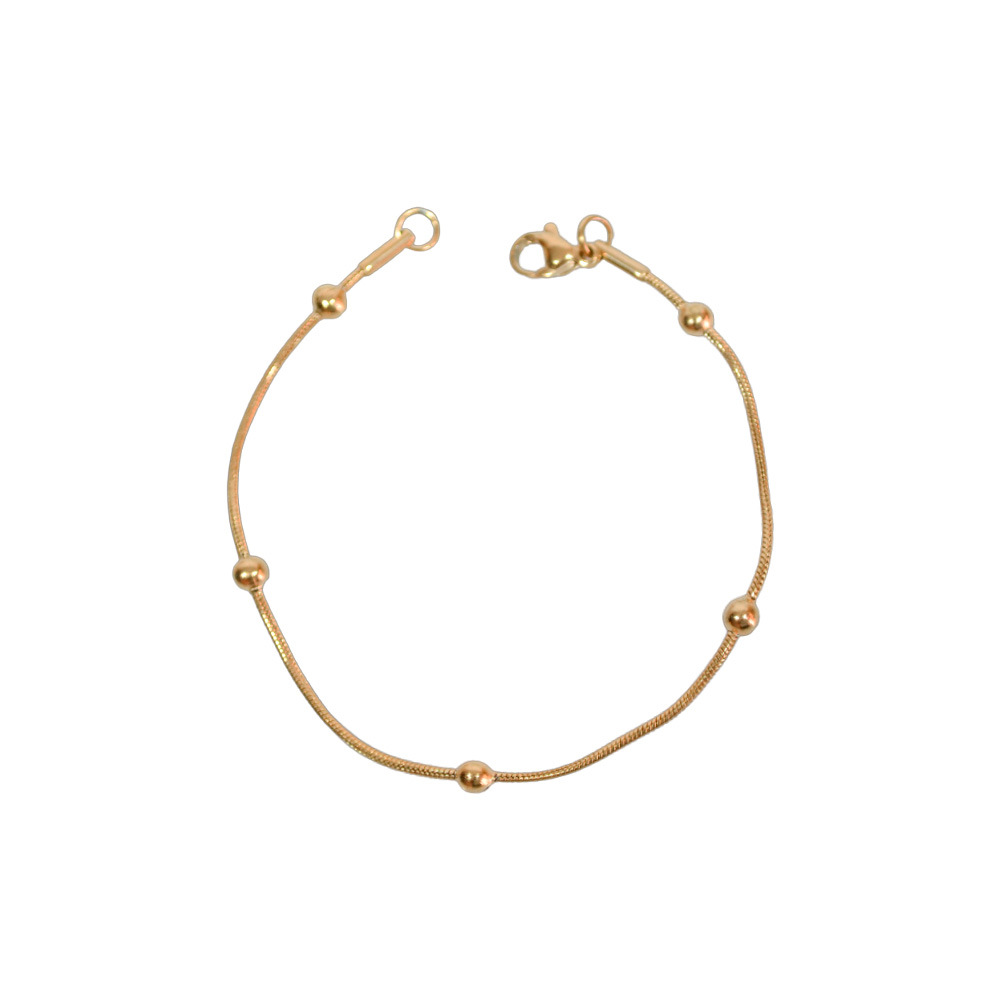 PULSERA DE ACERO DORADO CON PELOTITAS