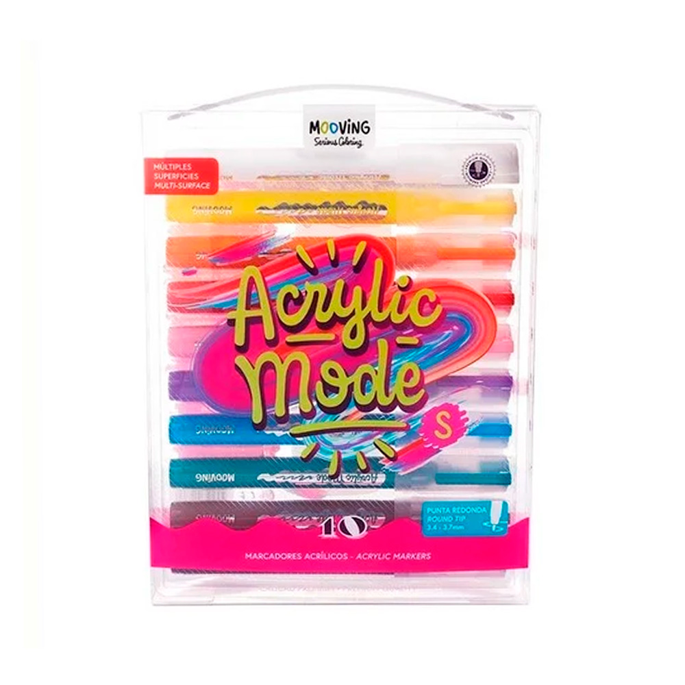 MARCADORES ACRILICOS X10 MOOVING