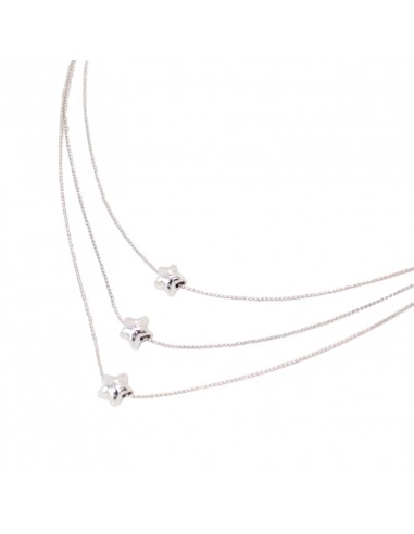 COLLAR TRIPLE CADENA CON ESTRELLAS