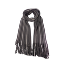 BUFANDA DE LANA RAYADA CON FLECOS 25CM X 190