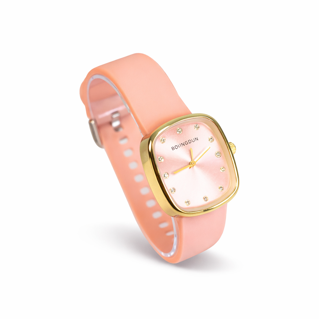 RELOJ RECTANGULAR STRASS CORREA SILICONA