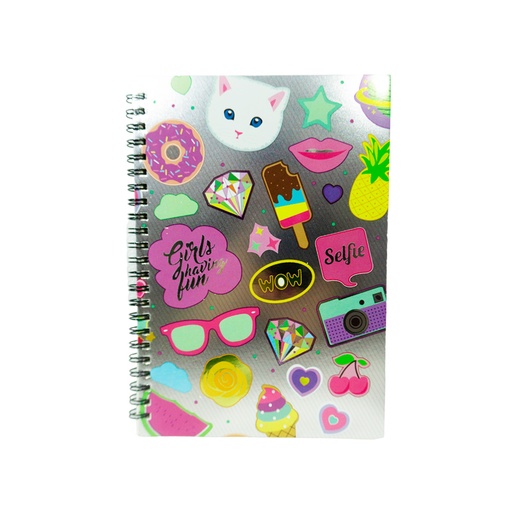 CUADERNO HOLOGRAFICO TAPA ESTAMPADA