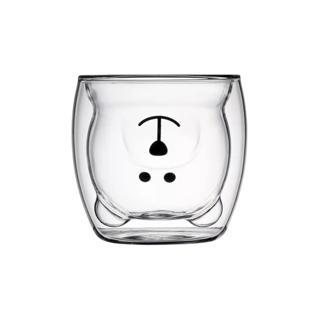 VASO DE VIDRIO DOBLE PARED CAFE OSITO 280ML