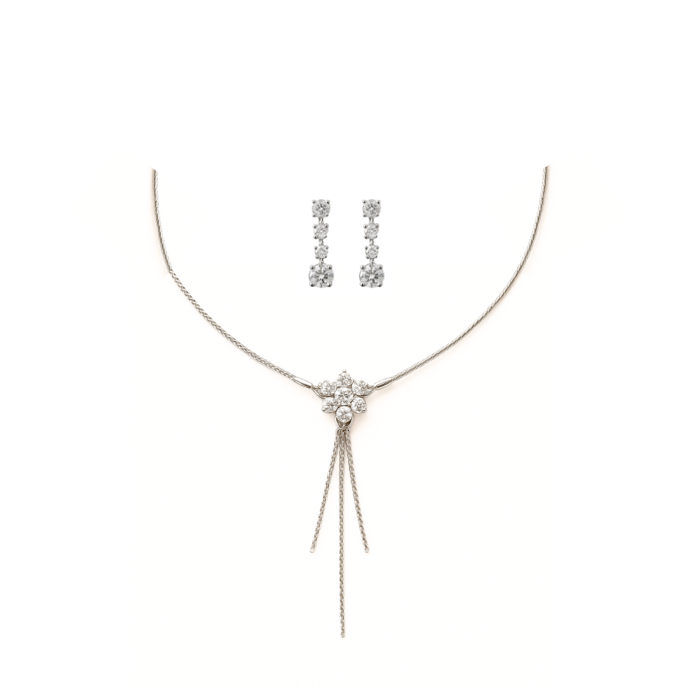 SET COLLAR + AROS STRASS COLGANTE