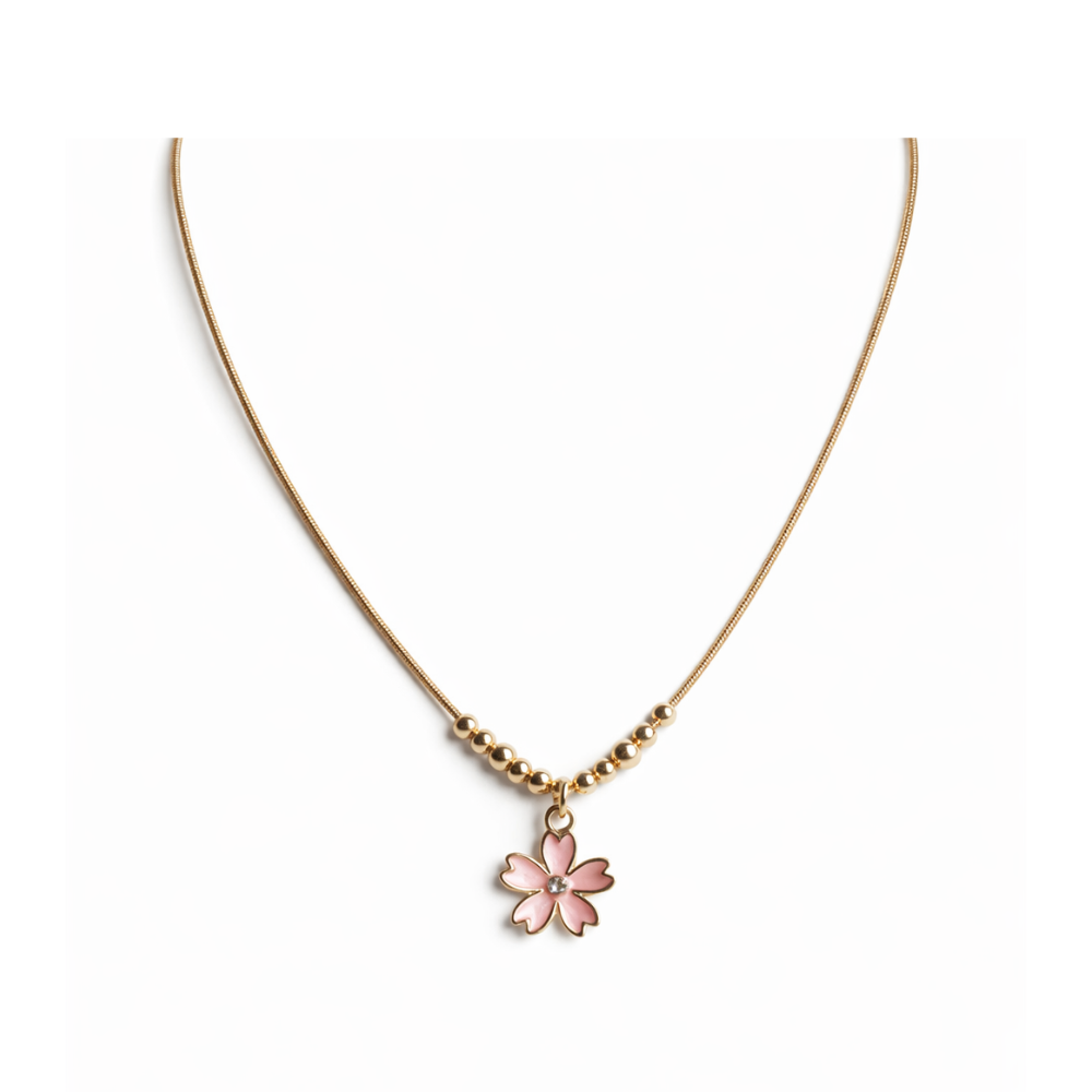 COLLAR DORADO CON DIJE DE FLOR