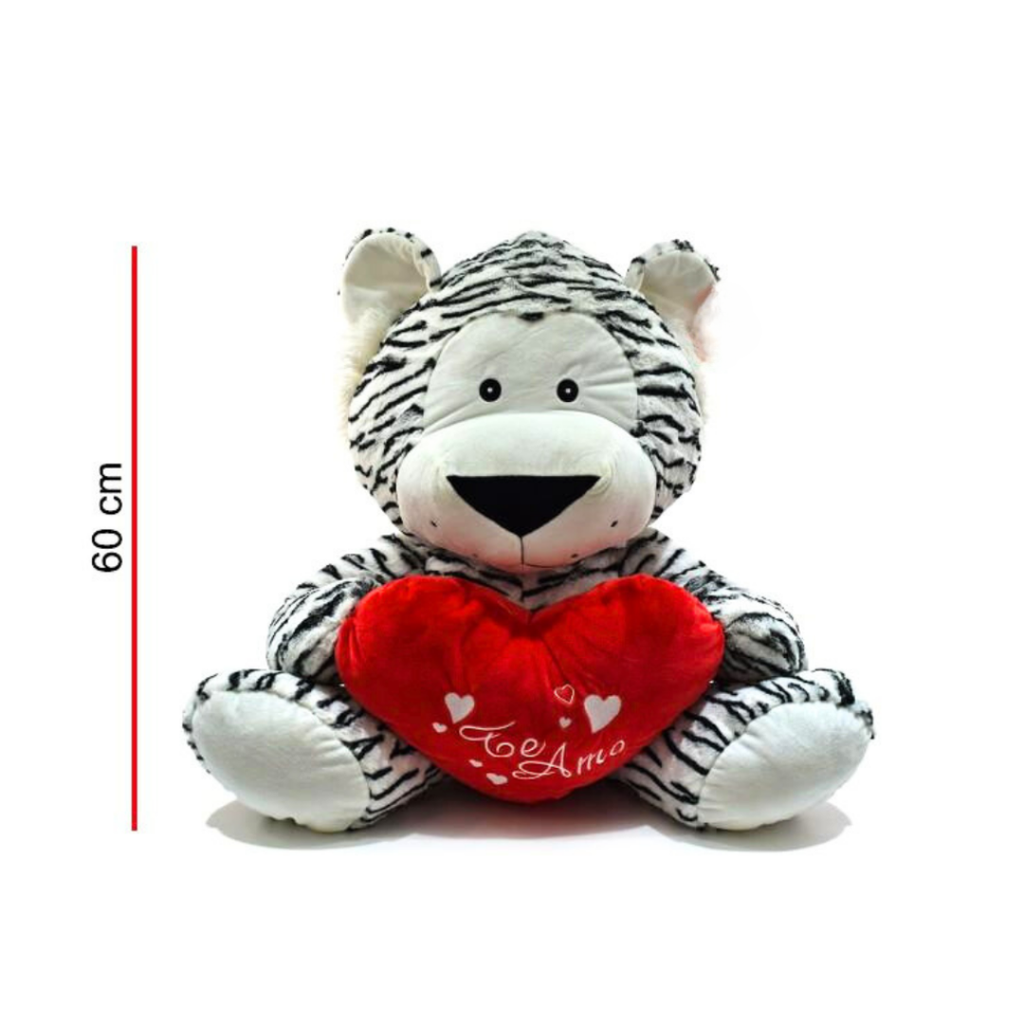 PELUCHE TIGRE BLANCO Y MARRON 60 CM