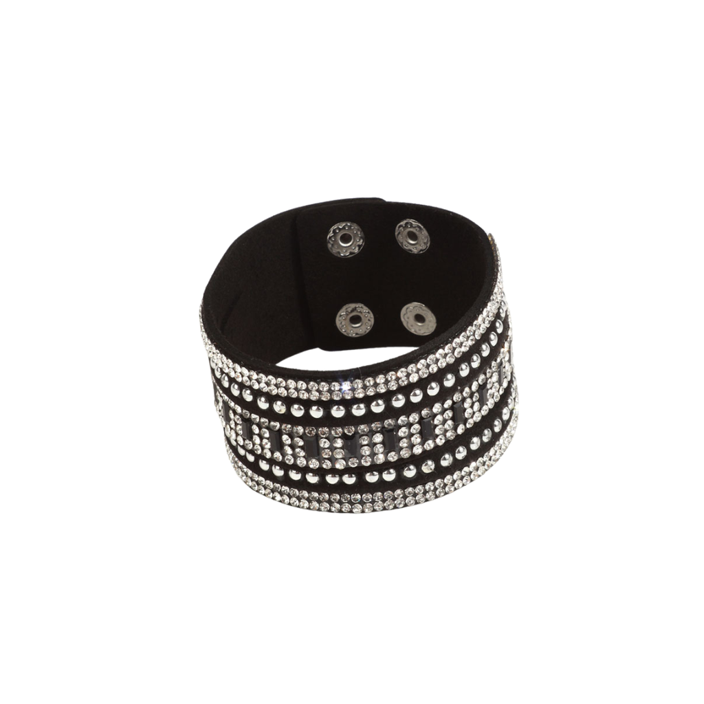 BRAZALETE / PULSERA DE GAMUZA CON DETALLES DE STRASS