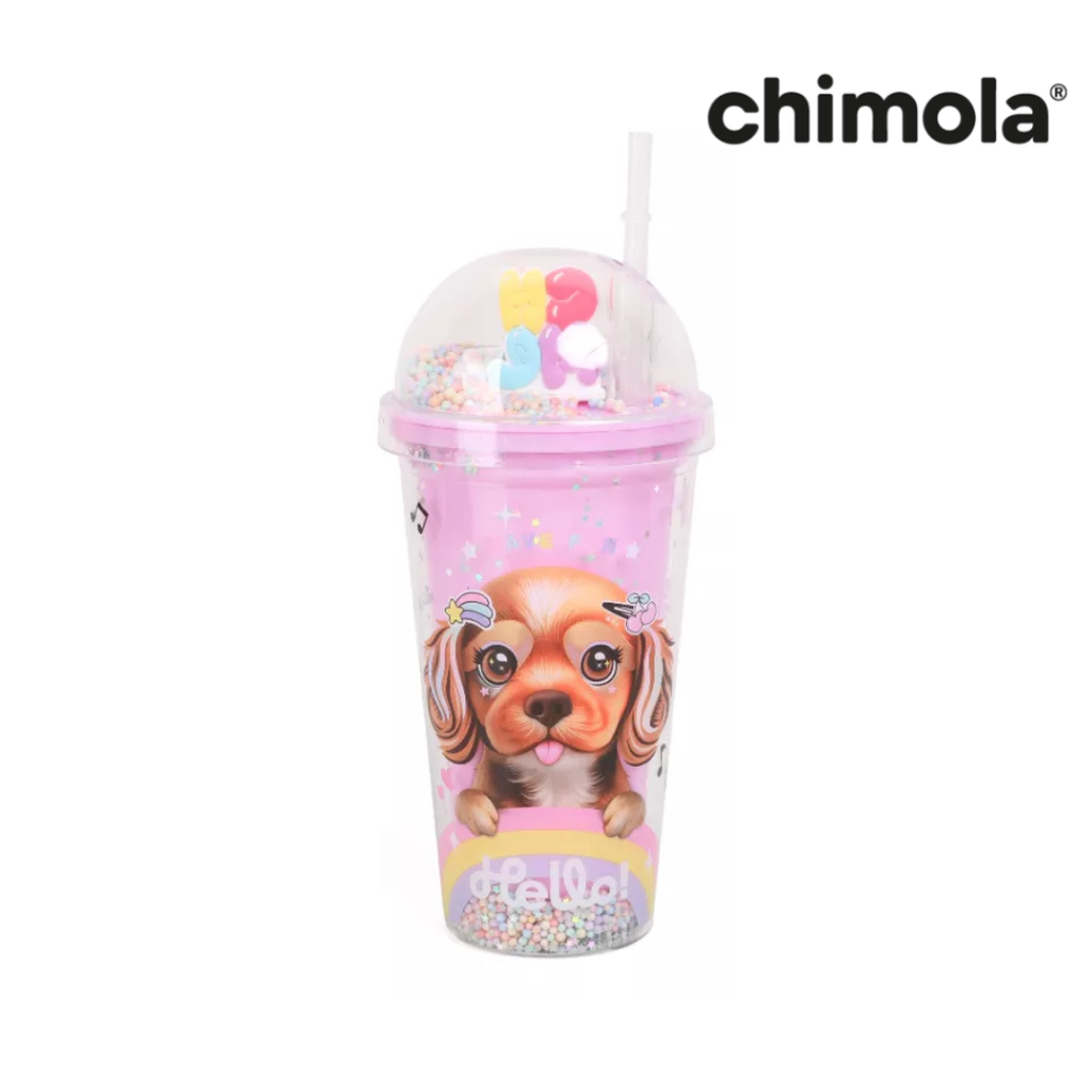 VASO 450 ML CHIMOLA CON BOMBILLA DOG