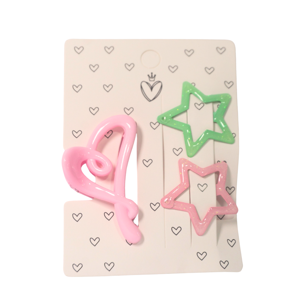 SET PELO BROCHE CORAZON MAS TIC TAC