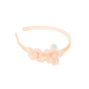 VINCHA INFANTIL CON APLIQUE DE FLOR Y MOÑO