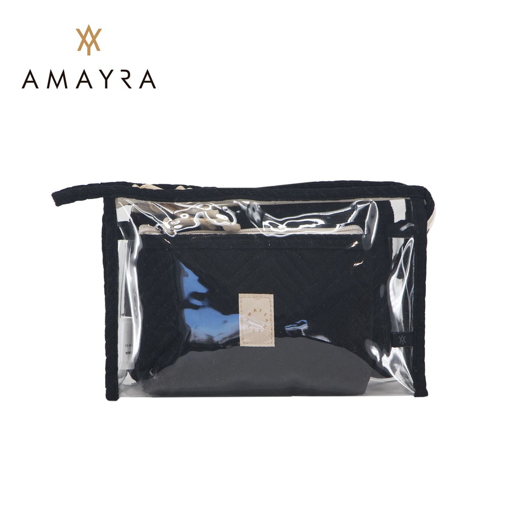 PORTACOSMETICOS TRANSPARENTE AMAYRA X3
