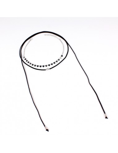 COLLAR CHOKER DOBLE CON PERLAS