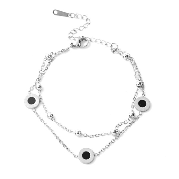 PULSERA ACERO DIJE NEGRO