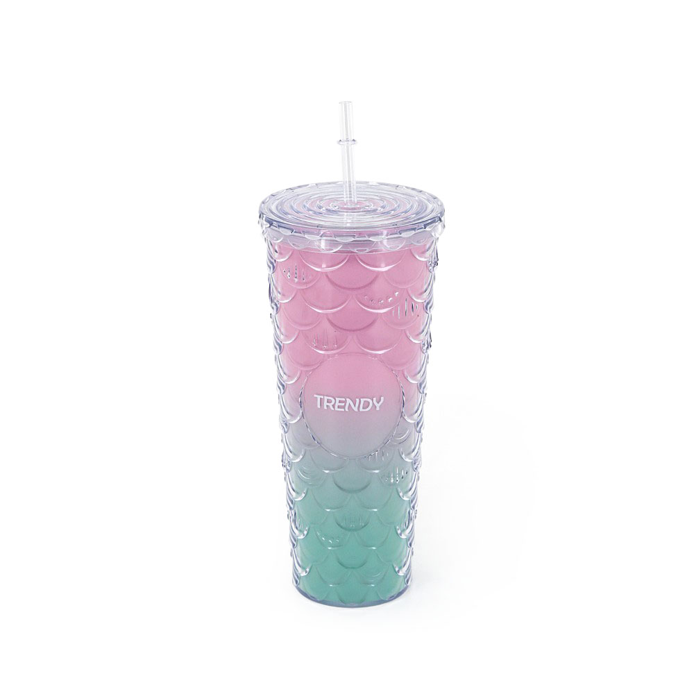 VASO DEGRADE CON TAPA Y SORBETE