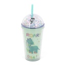 VASO DINO CON TAPA Y SORBETE