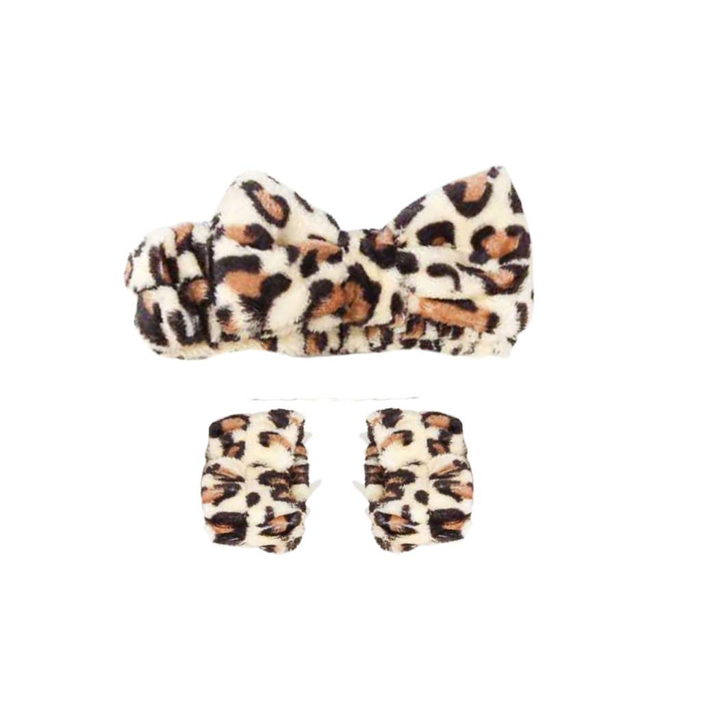 VINCHA + MUÑEQUERA SKINCARE ANIMAL PRINT